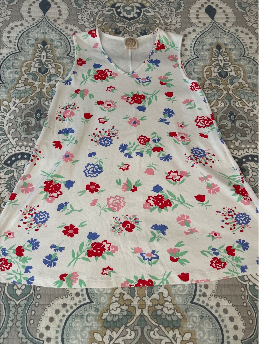 The Beaufort Bonnet Company Floral Print Sleeveless Dress Medium